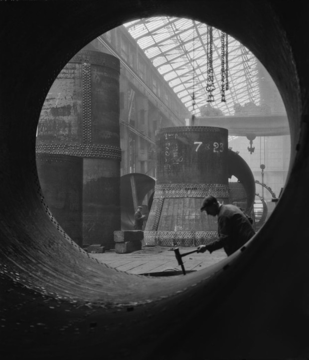 Rotary Kilns Under Construction in the Boiler Shop, Vickers-Armstrongs Steel Foundry, Tyneside,1928, England Modern Digital Print © E.O. Hoppé Estate Collection : Curatorial Assistance