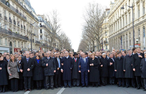 foto leader alla manifestazione di Parigi 11 gennaio 2015